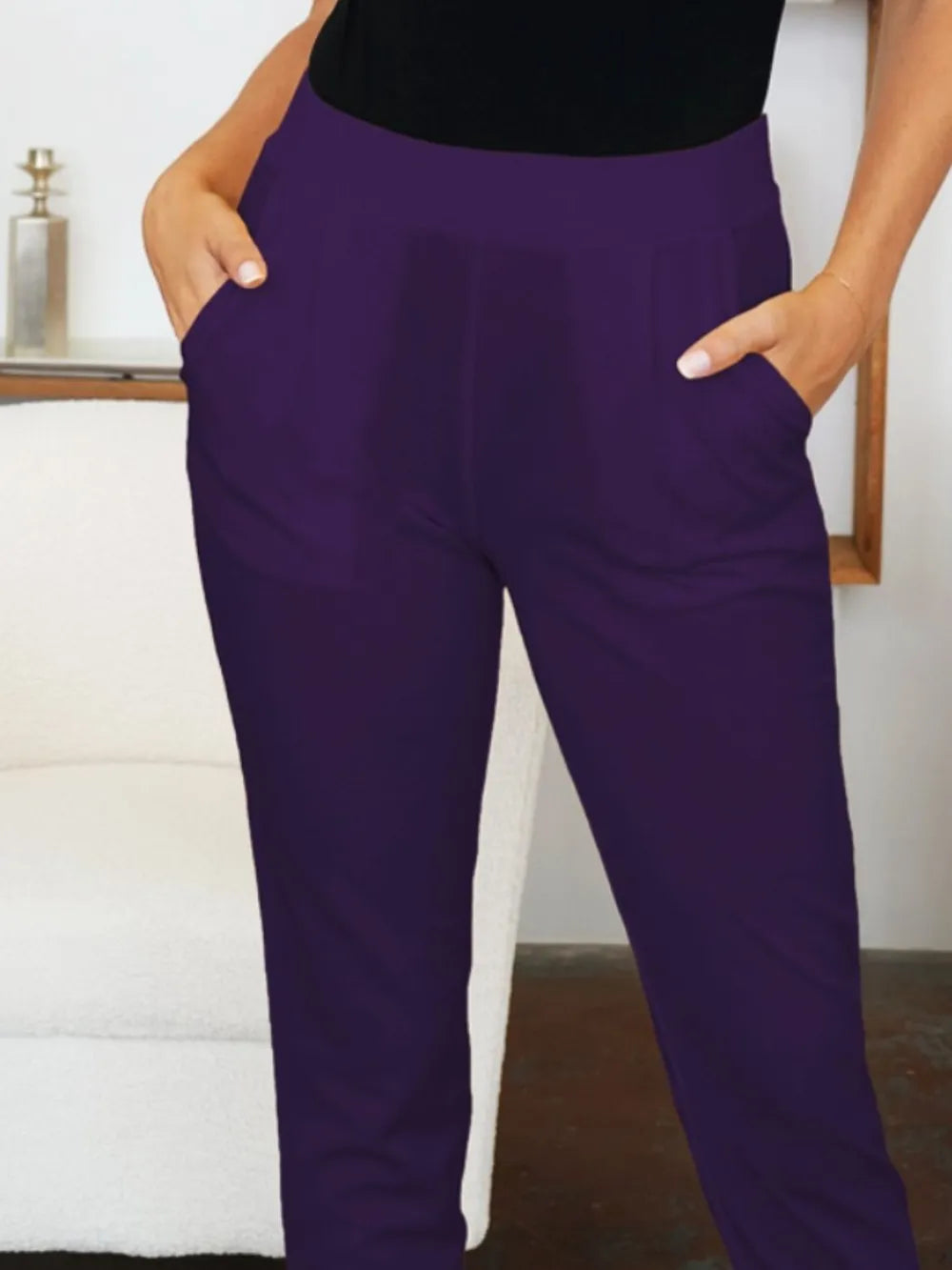 Skinny Pants High Waist Chic Pocketed Casual Versatile