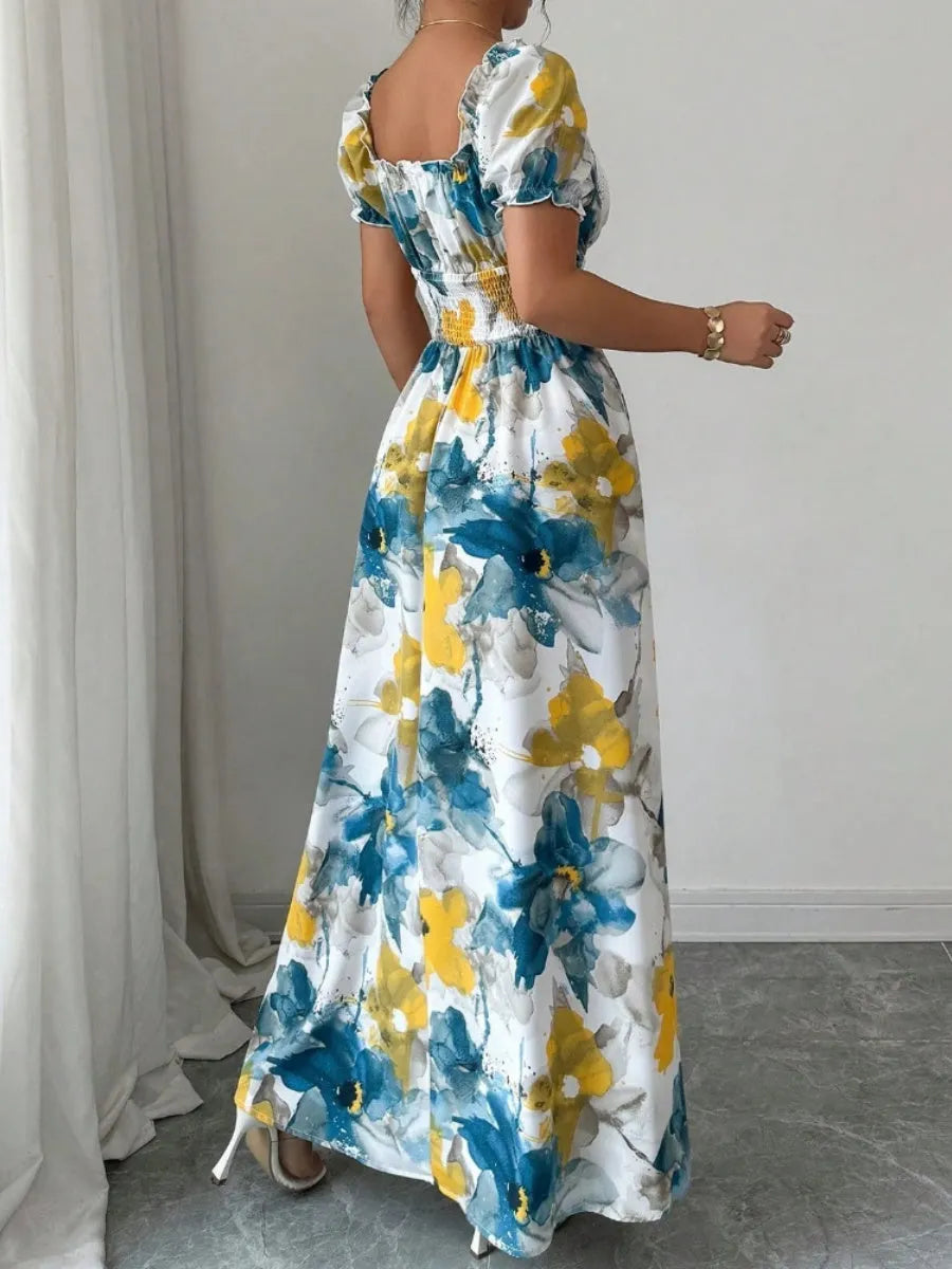 V-neck Floral Grace Maxi Dresses