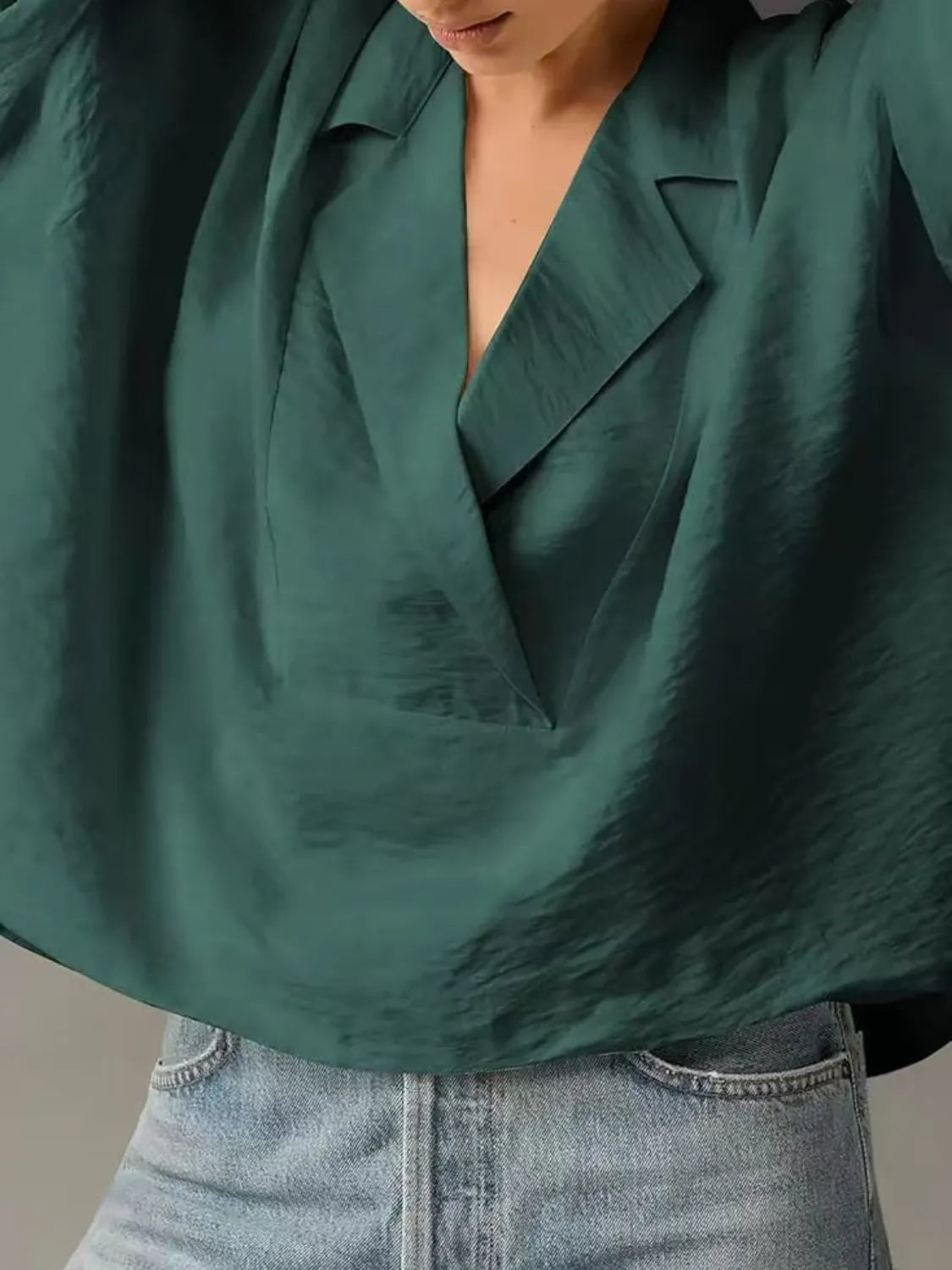 Polished Collared Half Sleeve Blouse
