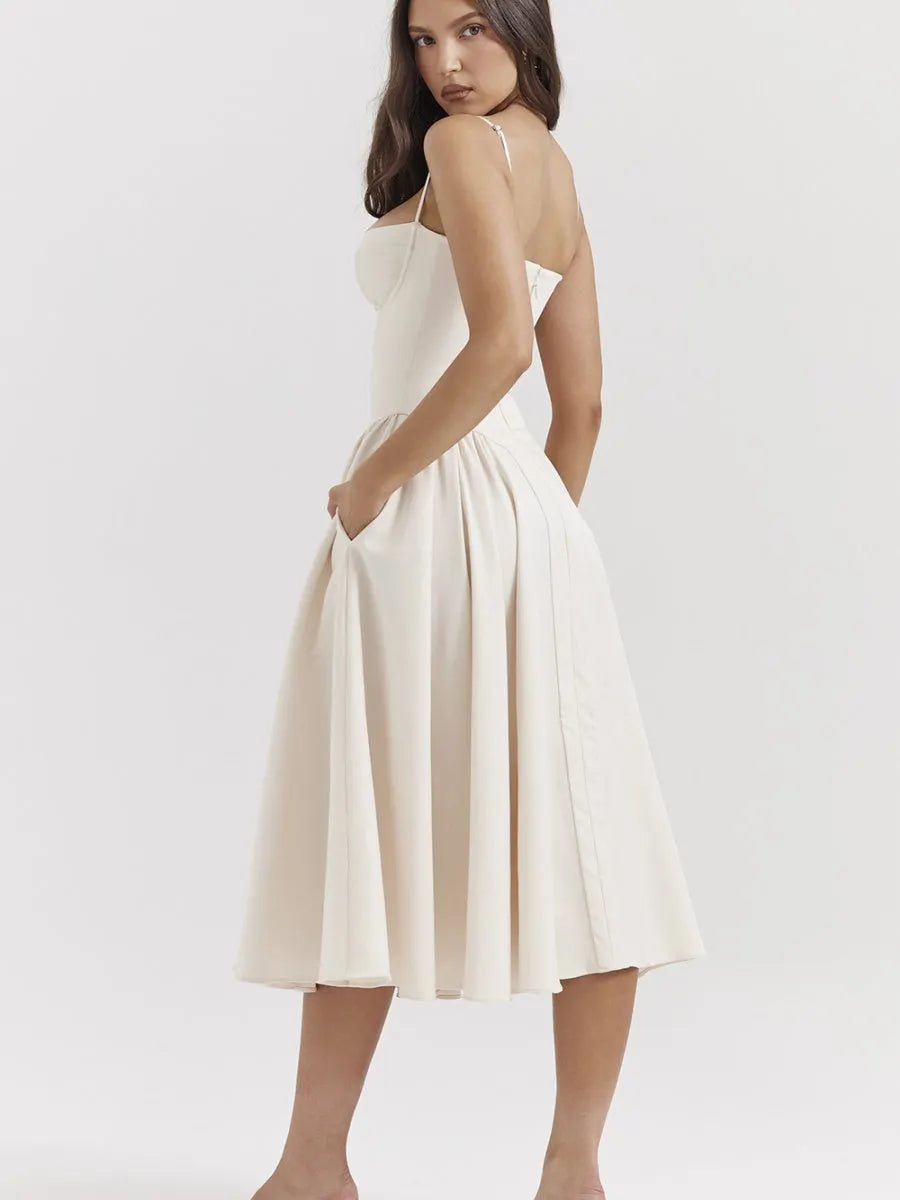 Camisoles Big Swing Solid Color Midi Dresses