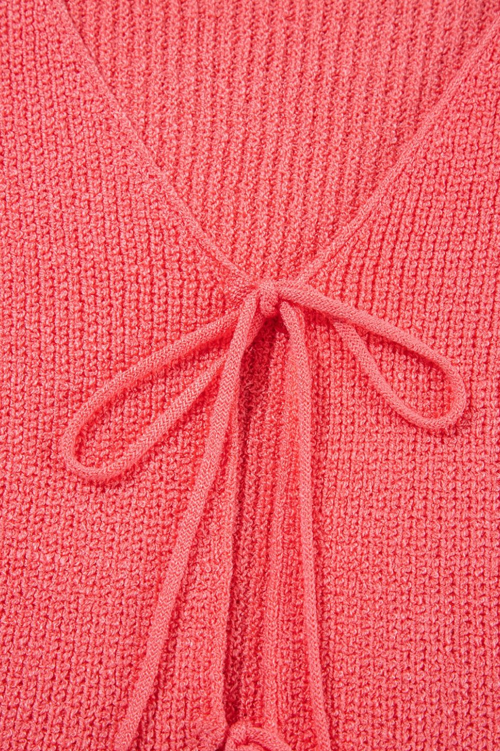 Sweater Cropped Knit Tie Front Casual Chic Holiday