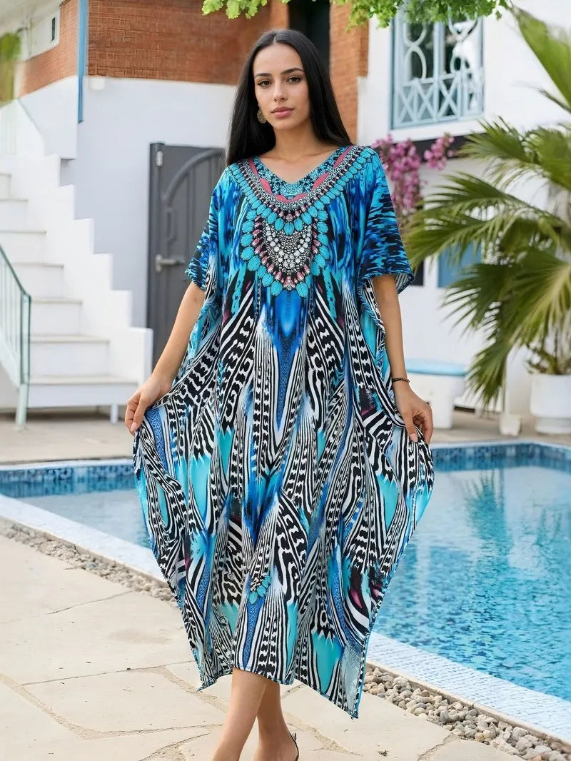 Resort-style Printed Loose Beachwear