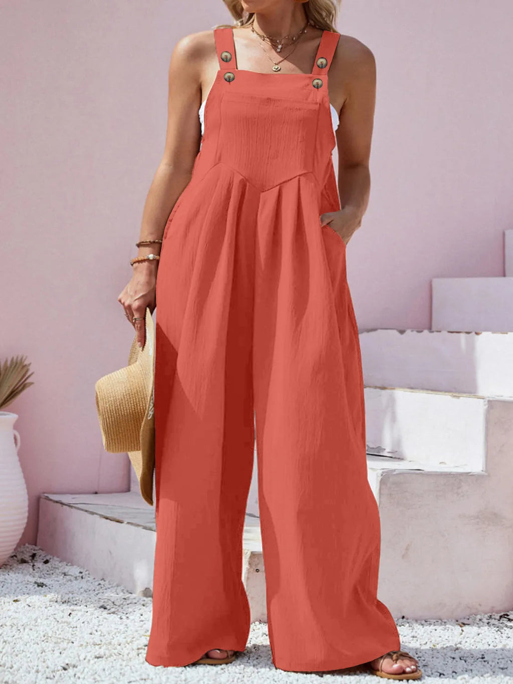 Overalls Boho Wide Leg Jumpsuit Flattering Vacation