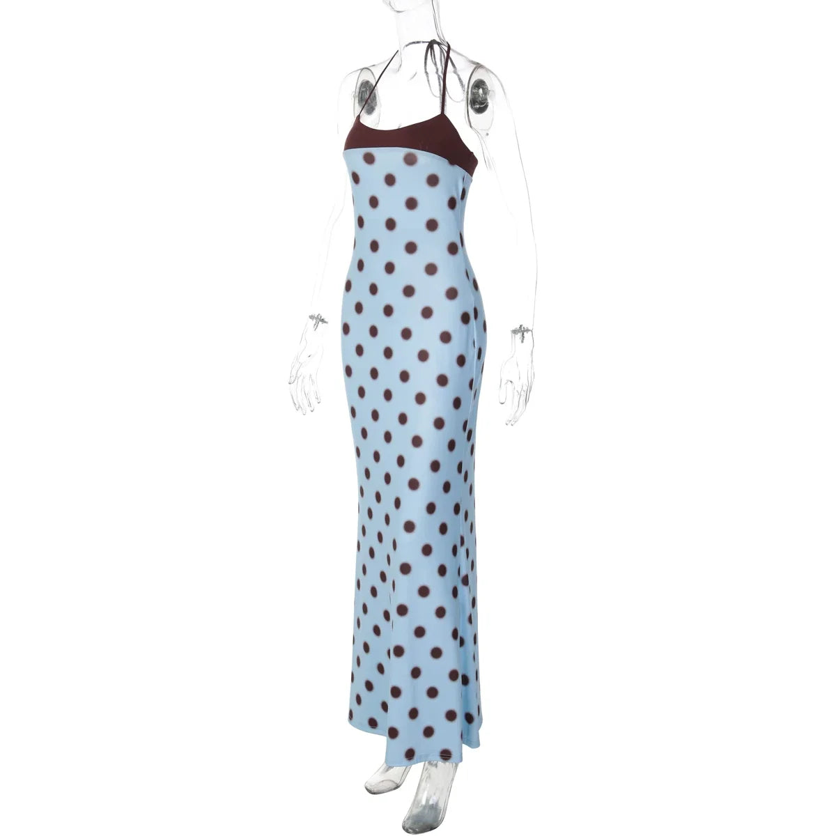 Rosalie Polka Dot Halter Maxi Dress