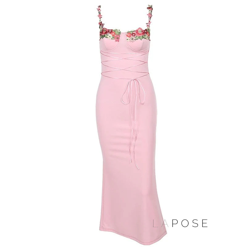 Corrine Floral Embroidered Maxi Dress
