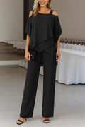 Luxury Women's Two-Piece Set with Open Shoulder Top