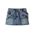 Kendyl Bow Denim Mini Skirt