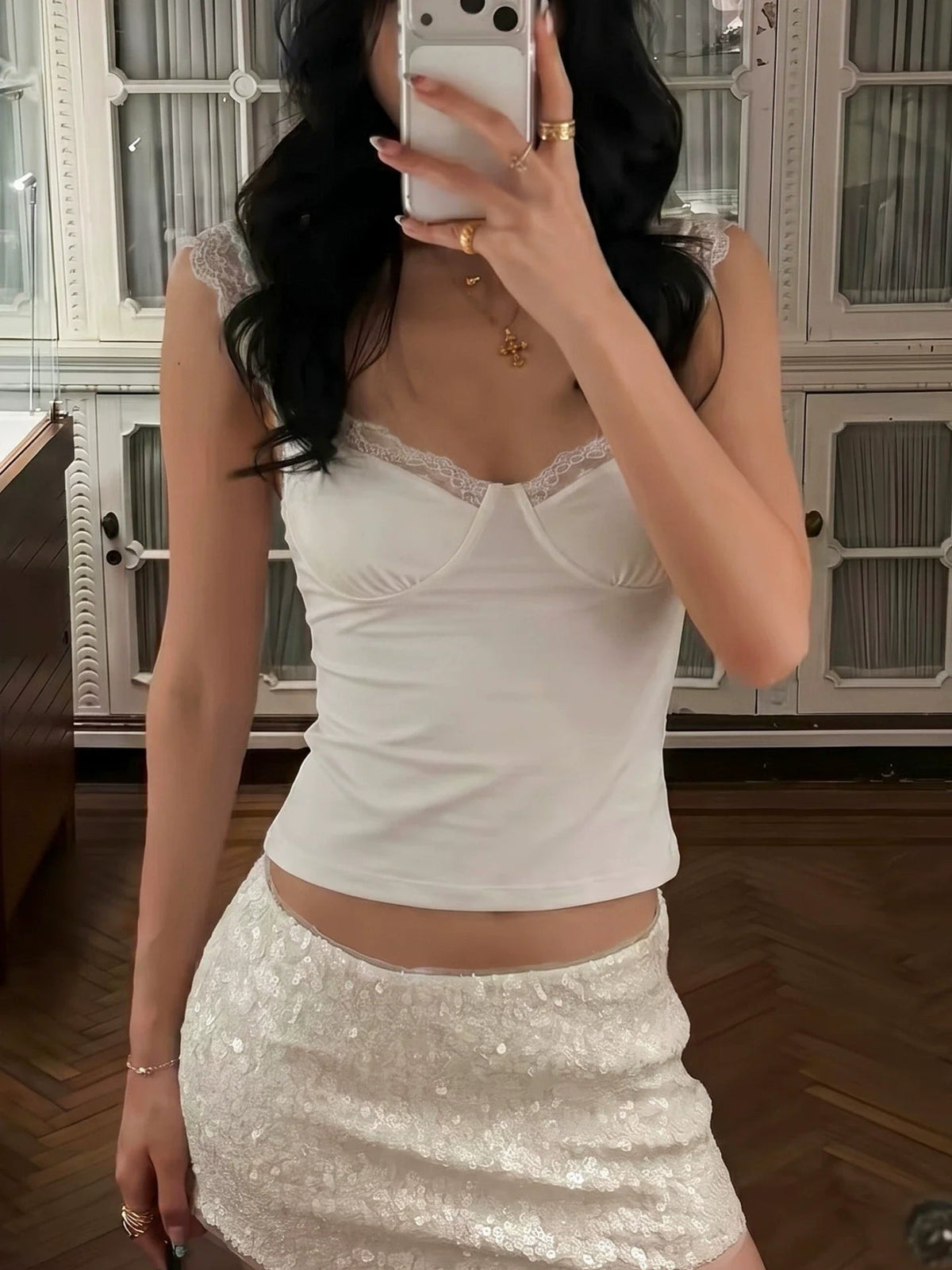 Leia Lace Trim Corset Camisole