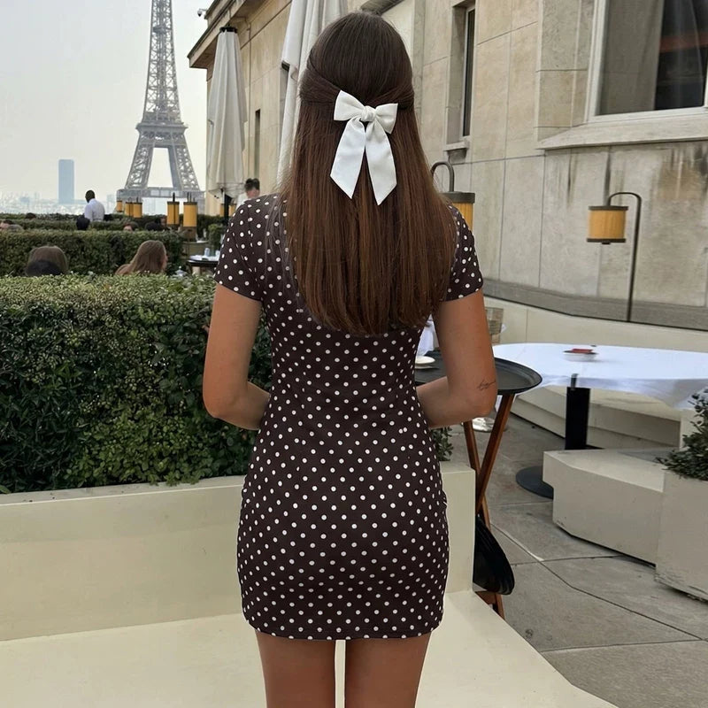Kamari Polka Dot Cutout Mini Dress