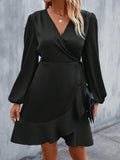Satin Waist Low-cut Mini&Short Dresses