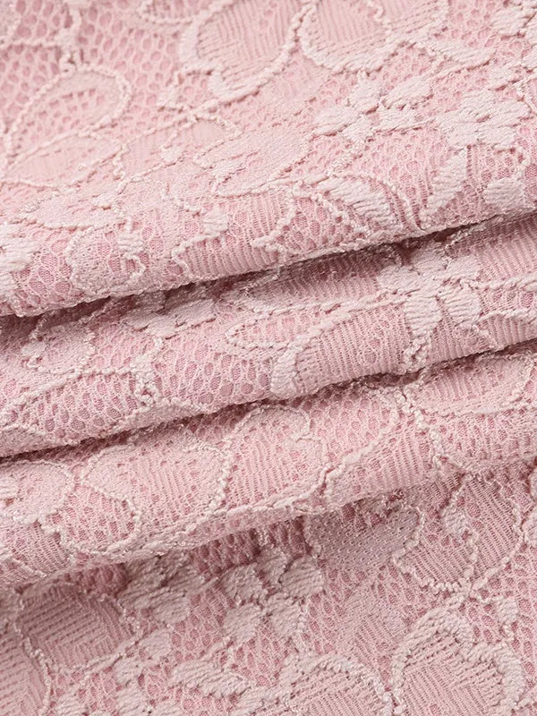 Fishbone Lace Ribbon Sexy Backless Suspender Short Dress
