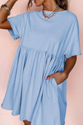 Shirt Dress Mini Casual Comfortable Loose Fit Everyday