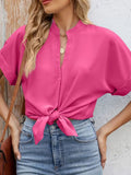 Blouse Top Button-Front Casual Workwear Everyday Cozy