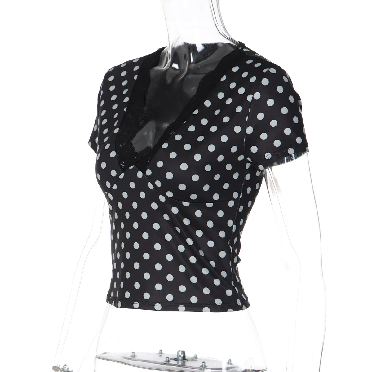 Kirra Polka Dot Lace Trim Top