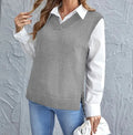 Knitted V-Neck Spencer Vest for Women