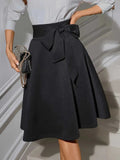 A-Line Skirt Bow Detail Tie-Waist Workwear Chic Office