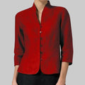 Stylish Airy Women’s Blouse with Stand-Up Collar and Buttons