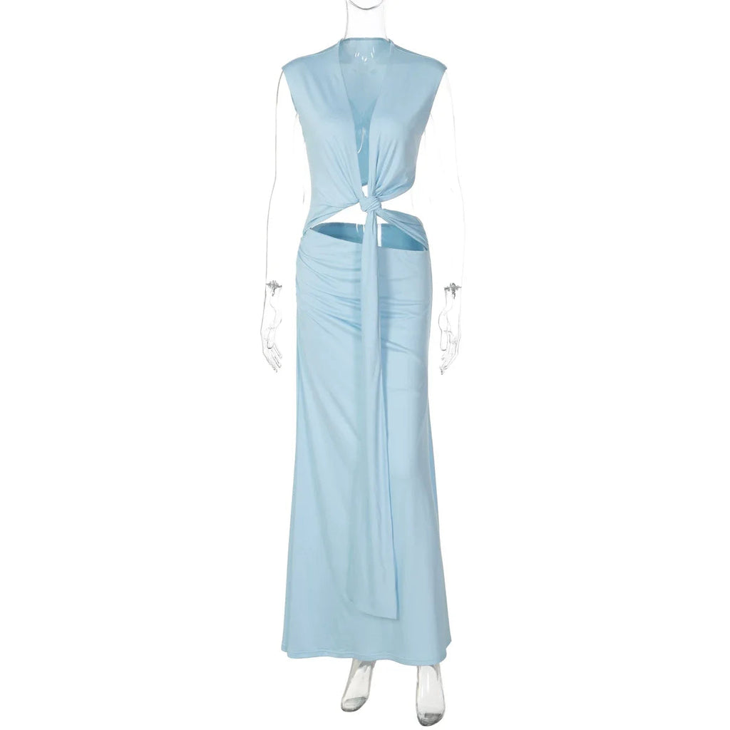 Amiya Knot Cut-Out Maxi Dress