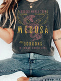 Women Casual Loose Letter Wings Snake Print Round Neck Short Sleeve T-Shirt
