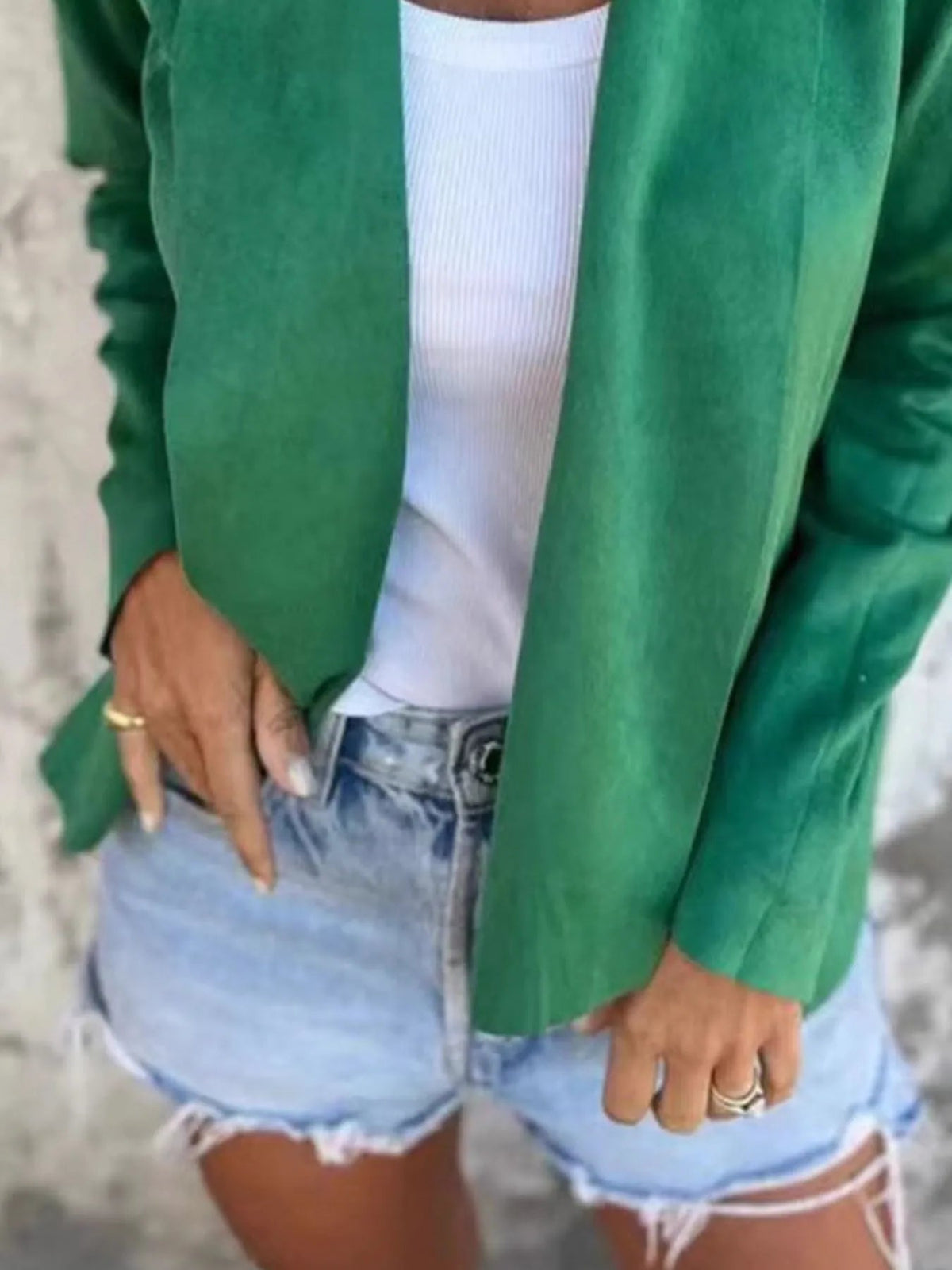 Plus Size Open Front Casual Cardigan