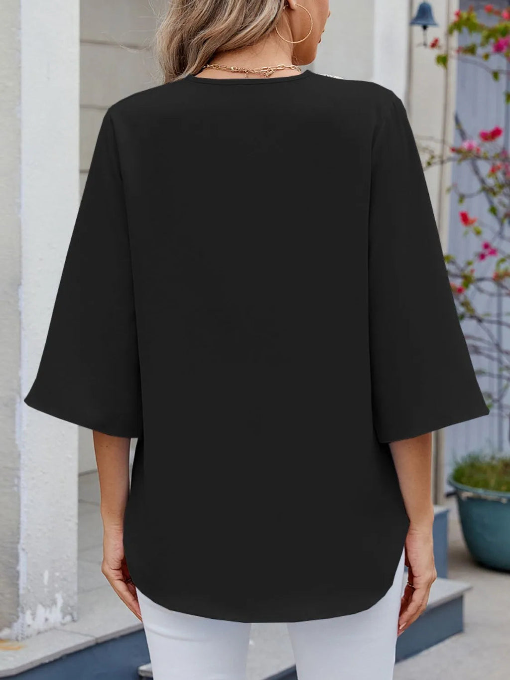 Blouse Top 3/4 Sleeve Workwear Business Casual Boho