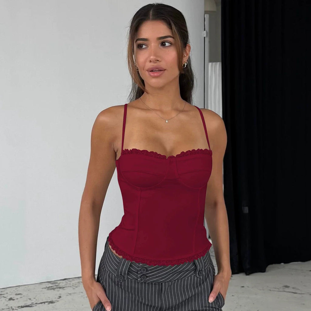 Zyah Lace Trim Corset Camisole