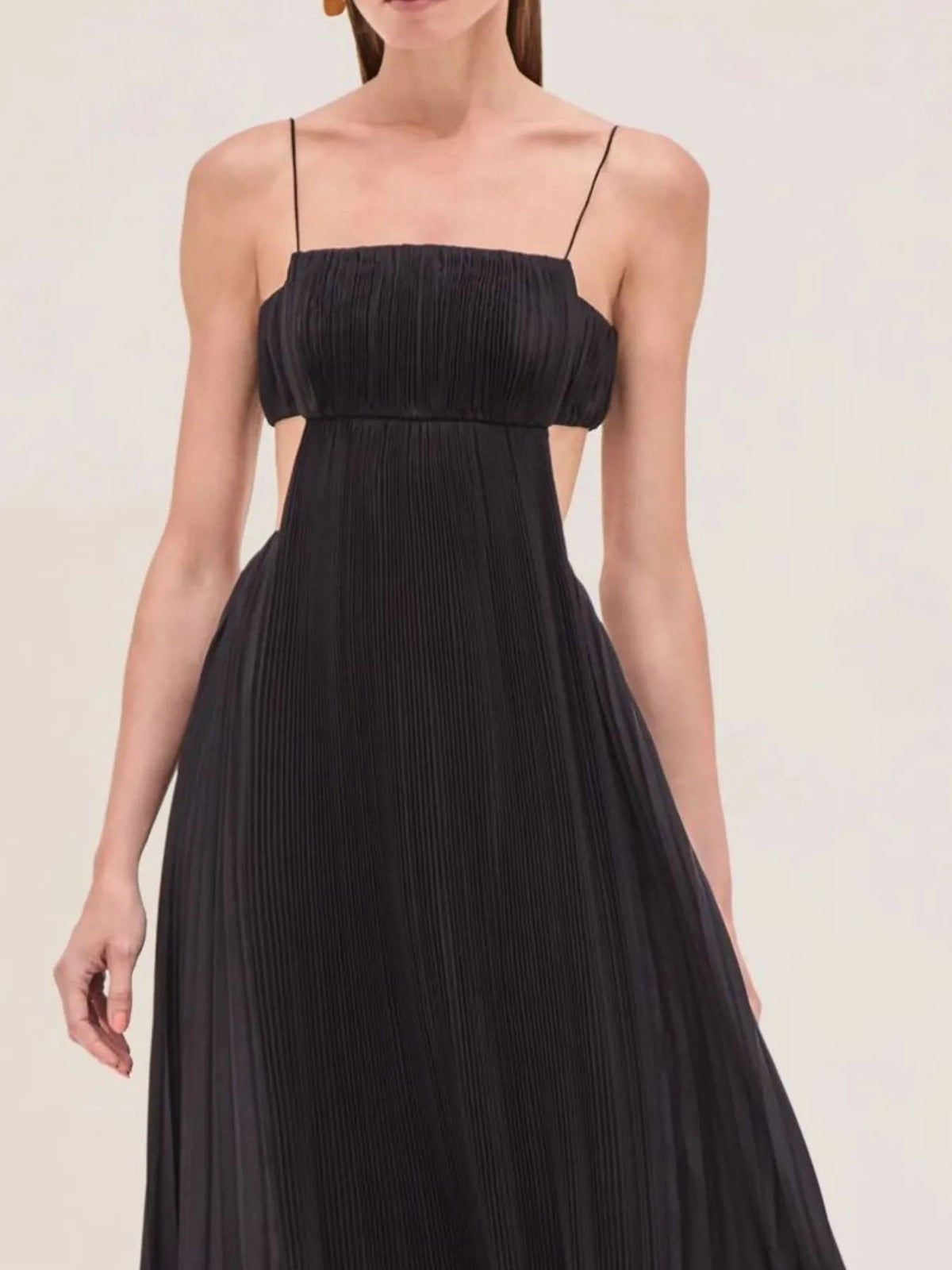 Cami Dress Cutout Pleated Ruched Elegant Party Outdoor