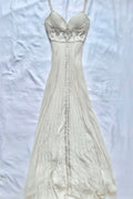 Exquisite beaded chiffon vintage white dress prom dress fairy dress