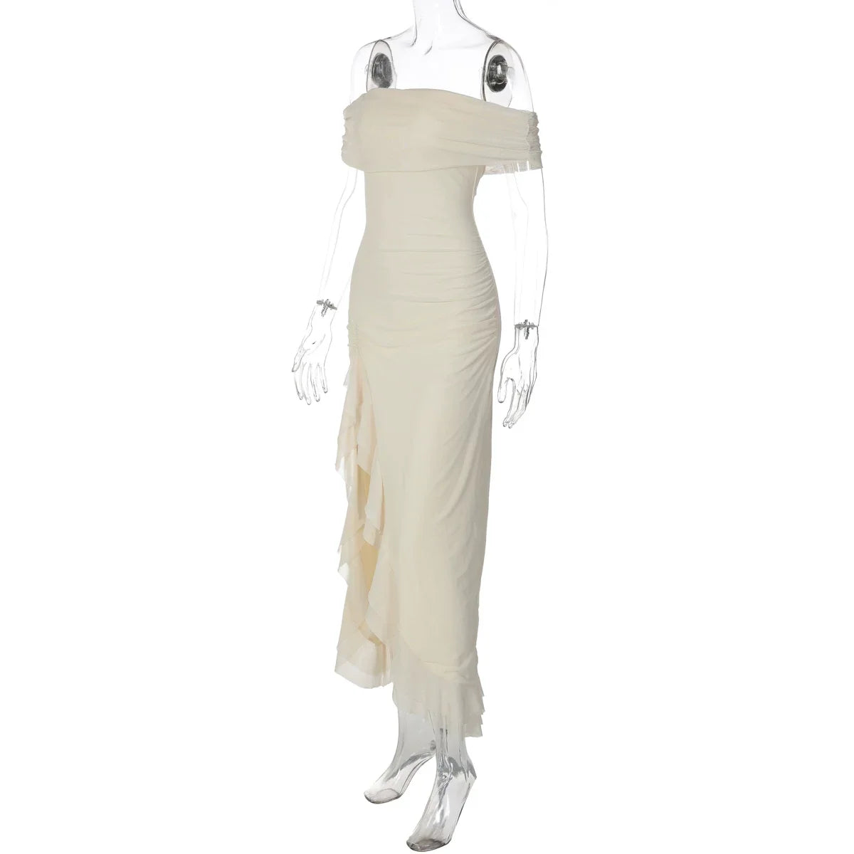 Cari Ruffle Slit Maxi Dress