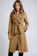 Women's Waterproof Long Trench Coat with Belt