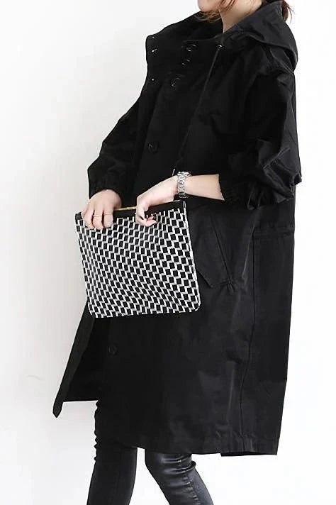 Nicky - Long trench coat with hood