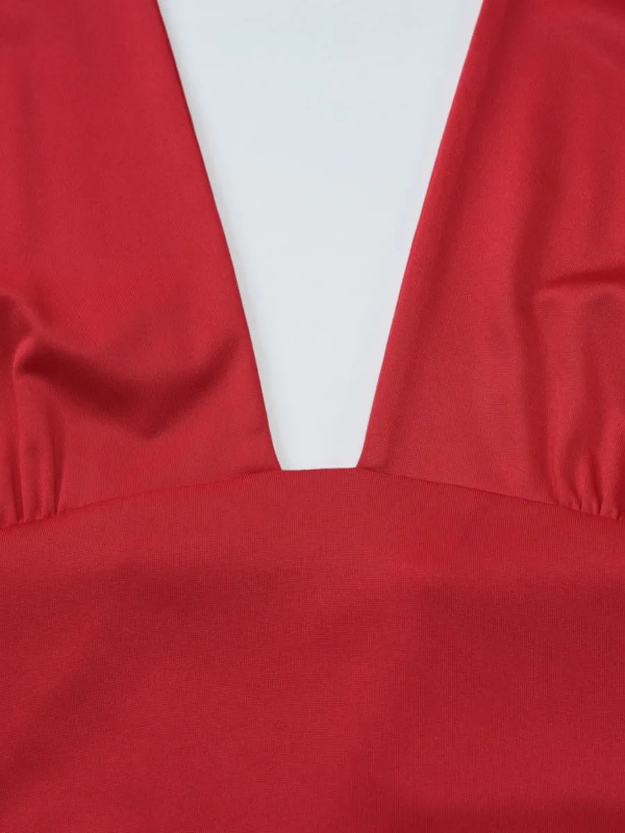 Deep V Backless Halter Jacket Tank Tops