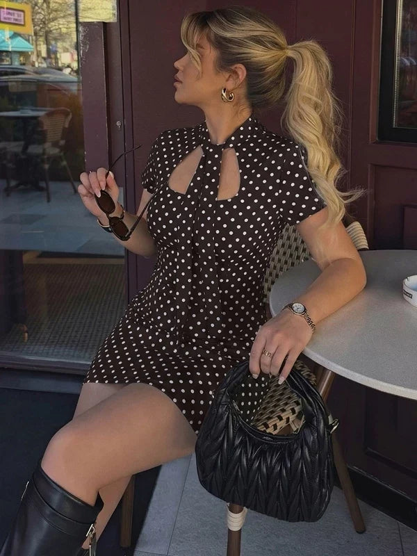 Kamari Polka Dot Cutout Mini Dress