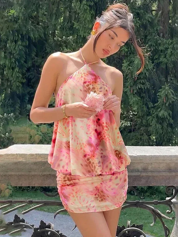 Sofi Floral Halter Mini Dress