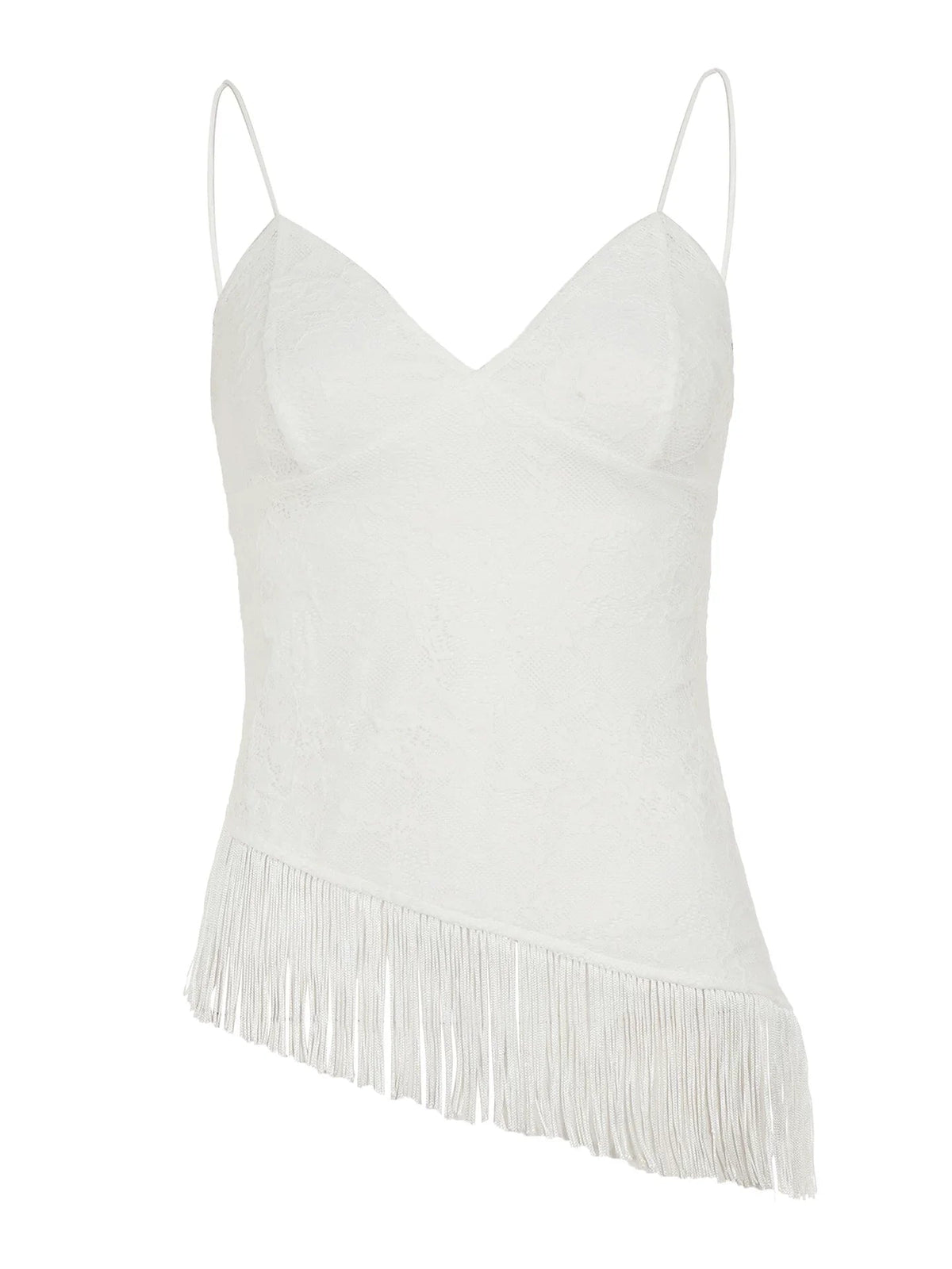 Quetzalli Lace Fringe Asymmetric Camisole