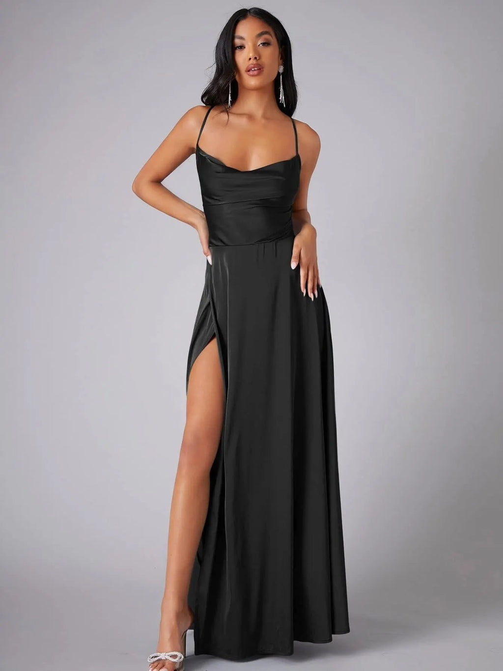 Slimming, Figure-hugging Backless Halter-neck Long Dress