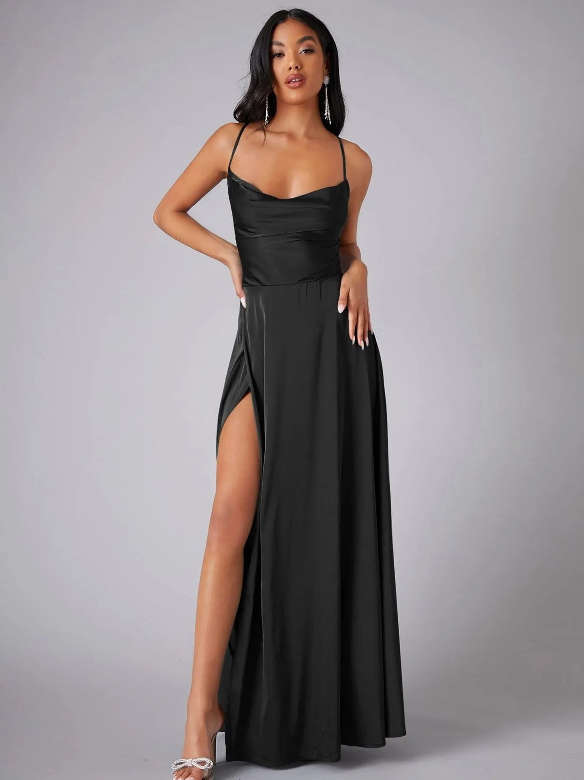 Slimming, Figure-hugging Backless Halter-neck Long Dress
