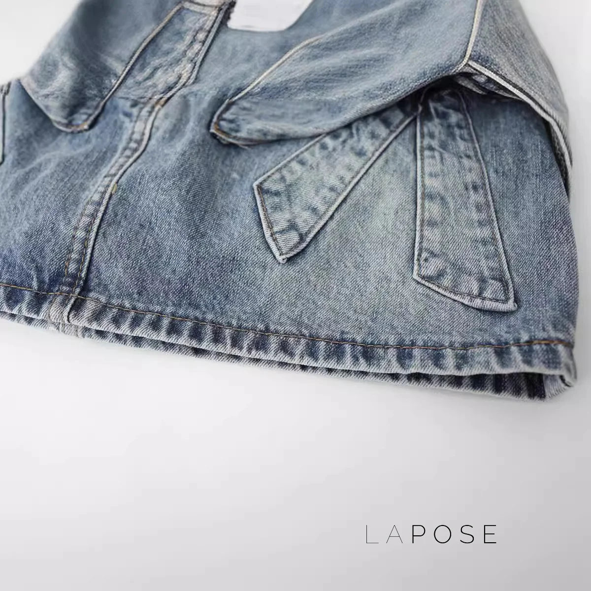 Kendyl Bow Denim Mini Skirt