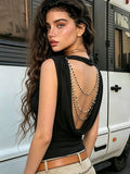 Antonia Beaded Back Cowl Top