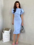 Slits Hip-hugging Commuting Midi Dresses