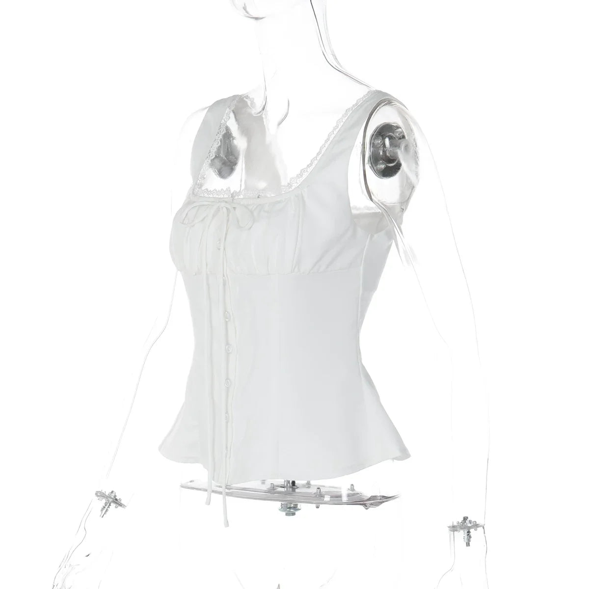 Kelis Lace Trim Ruched Tank