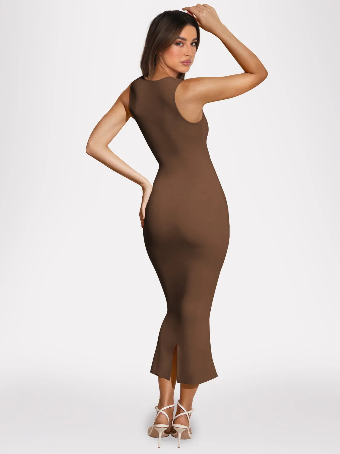 Maxi Dress Sleeveless Back Slit Versatile Square Neck Summer