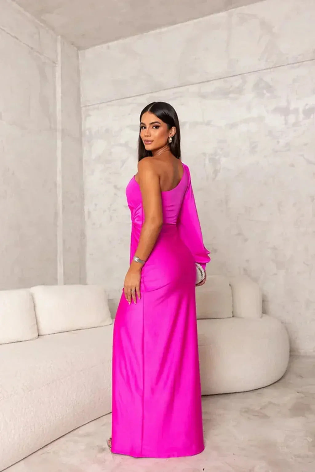 Women's Elegant Gala Maxi Dress with One Shoulder and Split