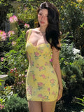 Floral Lace Spliced Mini Dress