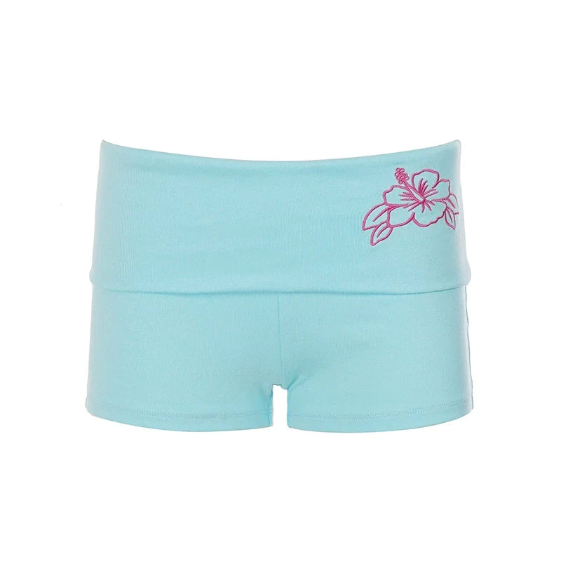 Rhylee Floral Fold Waist Hot Shorts