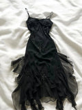 Black Exquisite Beaded Fairy Dress Elegant Long Prom Dress Retro Formal Graduation Dress Evening Dress