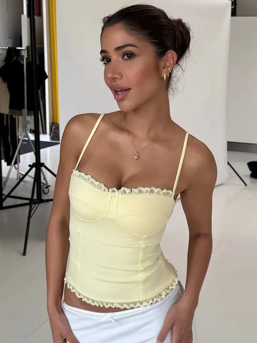 Zyah Lace Trim Corset Camisole