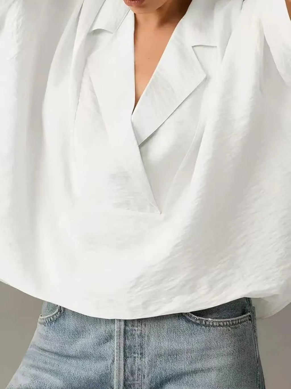 Polished Collared Half Sleeve Blouse