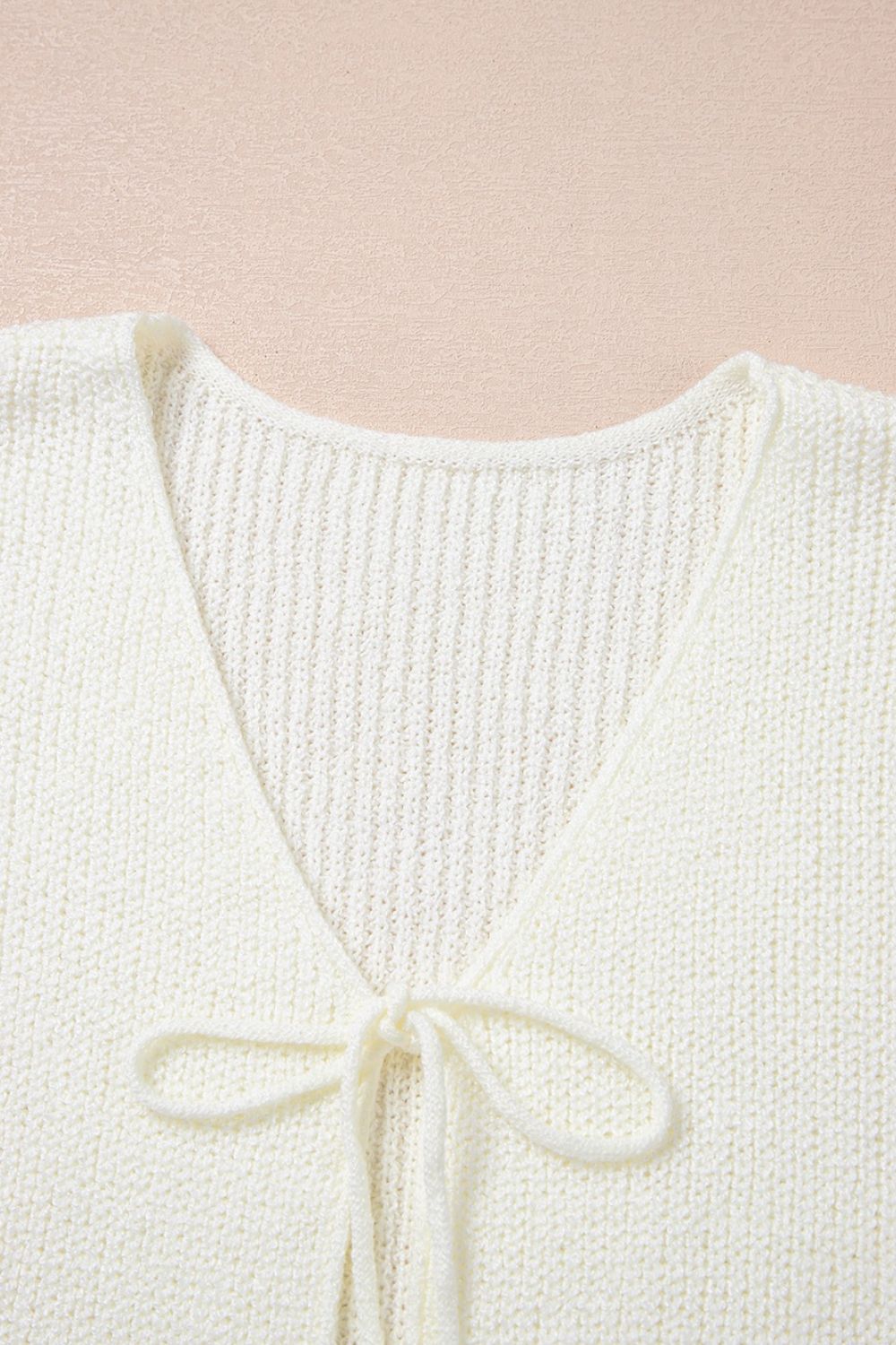 Sweater Cropped Knit Tie Front Casual Chic Holiday