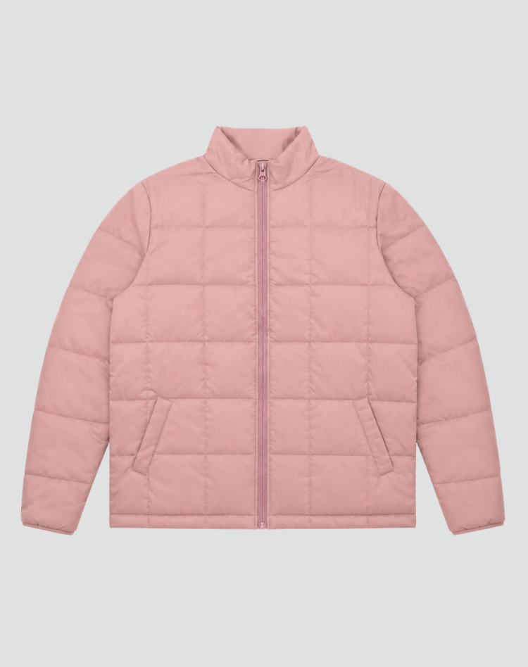Quilted Bomber Jacket with Zip Closure and Slip Pockets